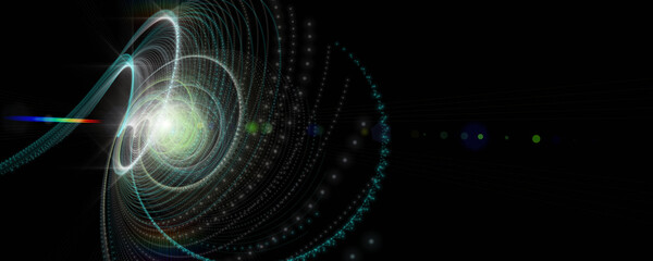Futuristic particle stripe panorama background design illustration with lights