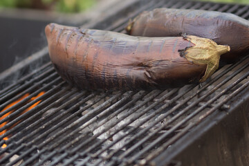 grilled eggplant on the grill