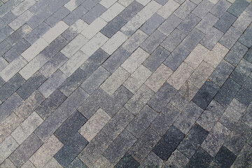 illustration paving slabs on the background of a green lawn