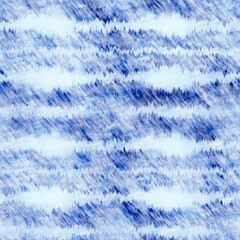  Indigo blue mottled grunge wash linnen print pattern. Vintage nantucket distress fabric textiled effect background in nautical maritime style. Masculine tie dyed worn home deco fashion batik design