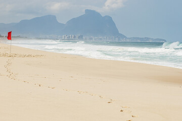 view of the Bandeirantes Beach recreation in Rio de Janeiro, Brazil.