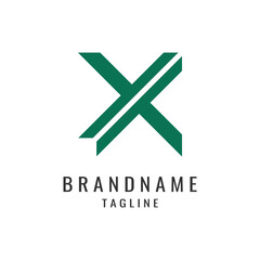 Letter X Logo Design With Arrow, Vector Template