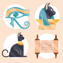 ancient egypt icon set