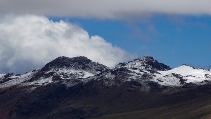 Fototapeta na wymiar Snow top Mountains from Pampas Galeras - Apurimac Peru 