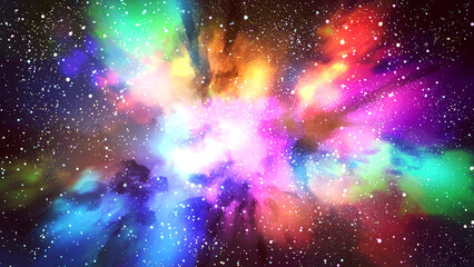 幻想的で美しい星雲のイラスト　天体観測　宇宙　きらきら星空背景装飾