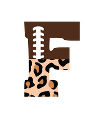 Football Font SVG png, half leopard football font letters alphabet and numbers svg png, Stitched Letters and Numbers, Gridiron Alphabet SVG
