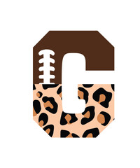 Football Font SVG png, half leopard football font letters alphabet and numbers svg png, Stitched Letters and Numbers, Gridiron Alphabet SVG
