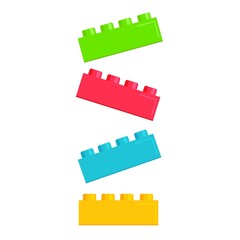 Building plastic toy bricks or child blocks construction flat cartoon illustration element isolated clipart building blocks, color jpg image jpeg icon illustration