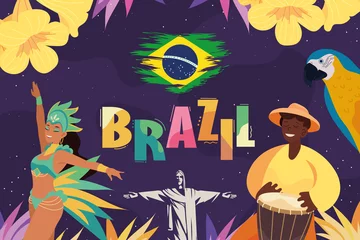 Fotobehang brazil country poster © Stockgiu