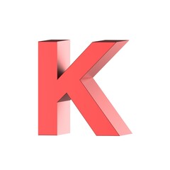 3D render red letter K