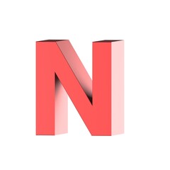 3D render red letter N