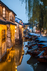 Fototapeta na wymiar Chinese old town in Zhouzhuang Jiangsu 