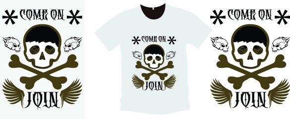 Skull t-shirt design vector