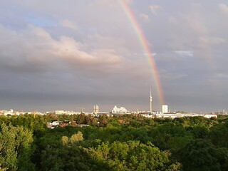 Regenbogen über München 
