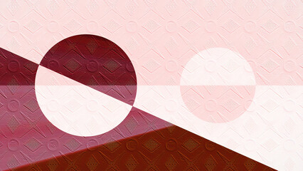 Abstract wallpaper background textured with cool red, pink geometric shapes. Digital art series RedHalf #2
