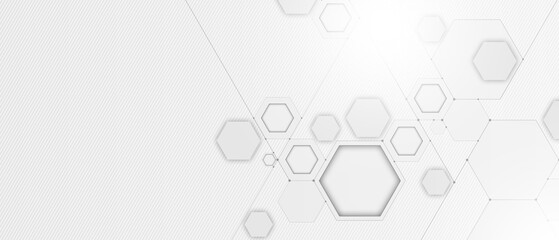 Abstract white and grey geometric technology digital hi tech concept