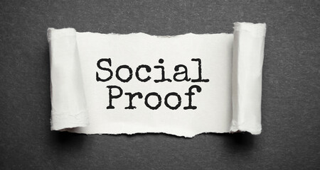 social proof word written under torn paper.