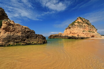 Seastacks in the Praia dos Tres Irmaos Beach. Alvor Portimao-Porugal-315