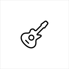 Electric guitar icon. Guitar vector icon. Acoustic, Electric, Bass Types of Guitar Vector Illustration. Musical instrument symbol isolated on white background. Symbol, logo illustration.