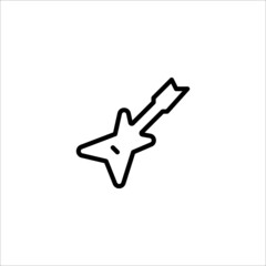 Electric guitar icon. Guitar vector icon. Acoustic, Electric, Bass Types of Guitar Vector Illustration. Musical instrument symbol isolated on white background. Symbol, logo illustration.