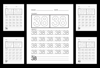 Tracing And Coloring Numbers Worksheets Learn Numbers.