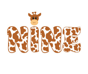 giraffe birthday number svg, cute animal birthday, Giraffe SVG, Cute baby giraffe SVG, cute animals svg, Zoo, Shirt, birthday Kid svg png
