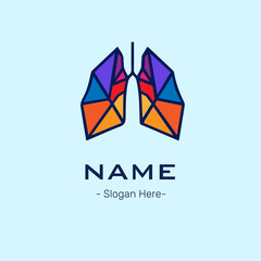 Lungs care logo design vector illustration idea company clinic