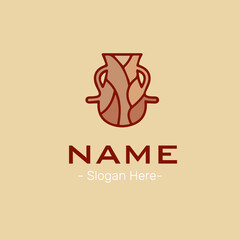 pottery vase old architecture interior logo idea concept