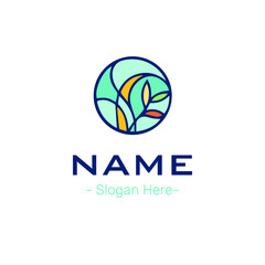 abstract logo design flower plant green garden
