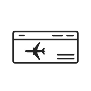 airplane flight ticket line icon. travel and vacation symbol. air transport services. vector image for tourism design