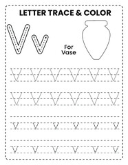 Letter Alphabet Tracing Workbook for kids, Teaching Materials for Kids, Ready for printing. 100% formatted and tested for KDP
