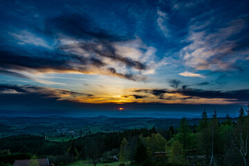 Sunset over the mountains Deux Freres France