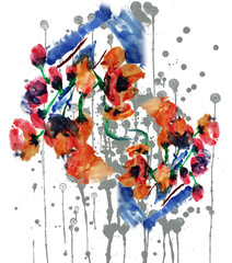 watercolor floral pattern for print
