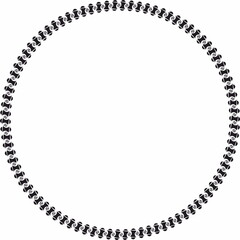 Round frame. Circle Ornamental decorative frame with leaves and floral element
