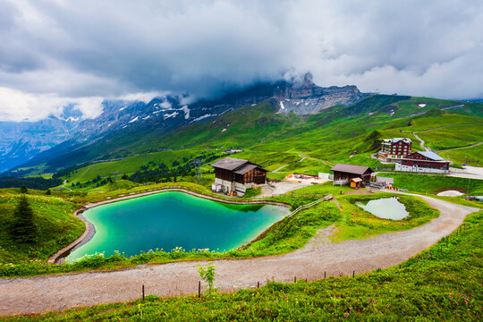 Fallbodensee lake in Lauterbrunnen valley