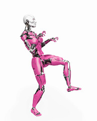 amazing robot is walking like a monster on halloween