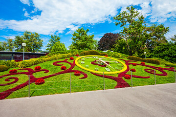 Flower clock in Geneva, Switzerland