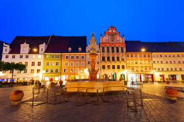 Naklejka premium Hauptplatz main square, Landsberg am Lech