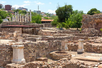 Ruins of the sanctuary of Apollon Smintheus in Ayvacik, Turkey, coming from the word sminthos...