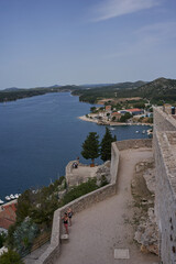 Sibenik, Croatia - May 26, 2022 - The St. Michael's Fortress on a sunny spring afternoon