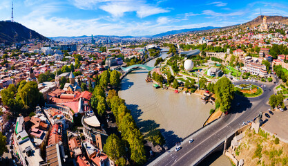 Tbilisi old town aerial panoramic view © saiko3p