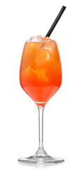 glass of aperol spritz cocktail