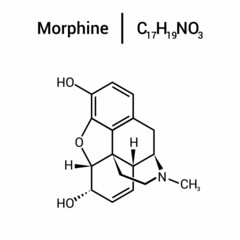 chemical structure of Morphine (C17H19NO3)