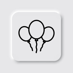 Balloons simple icon vector. Flat design. Neumorphism design.ai