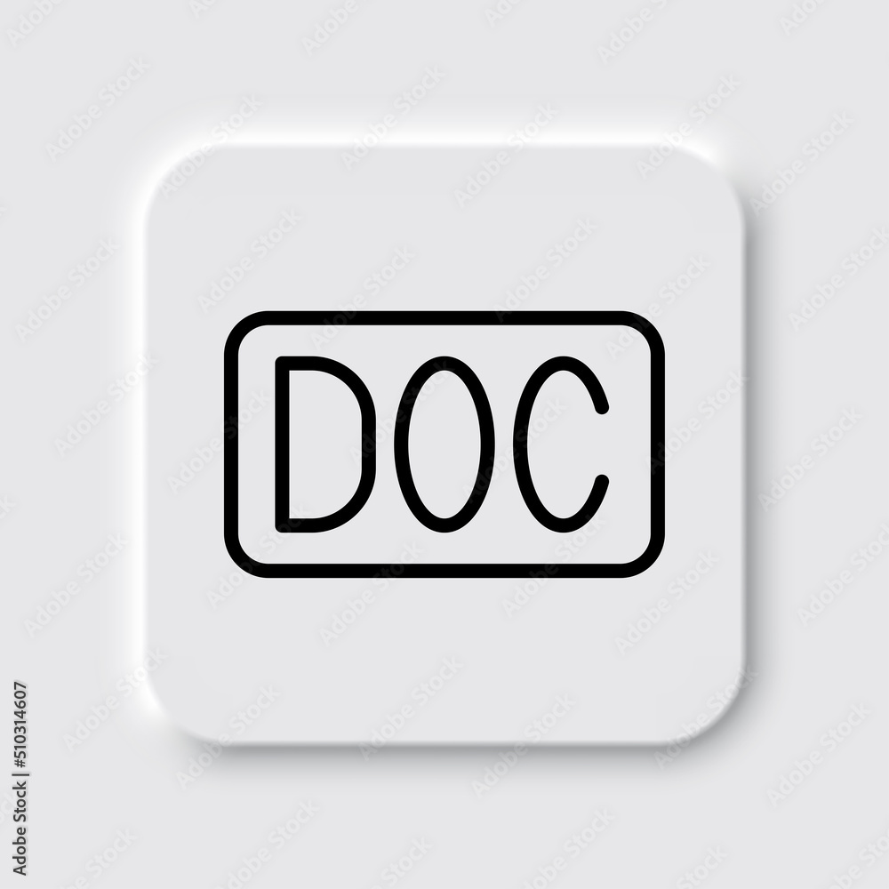 Poster doc simple icon vector. flat design. neumorphism design.ai