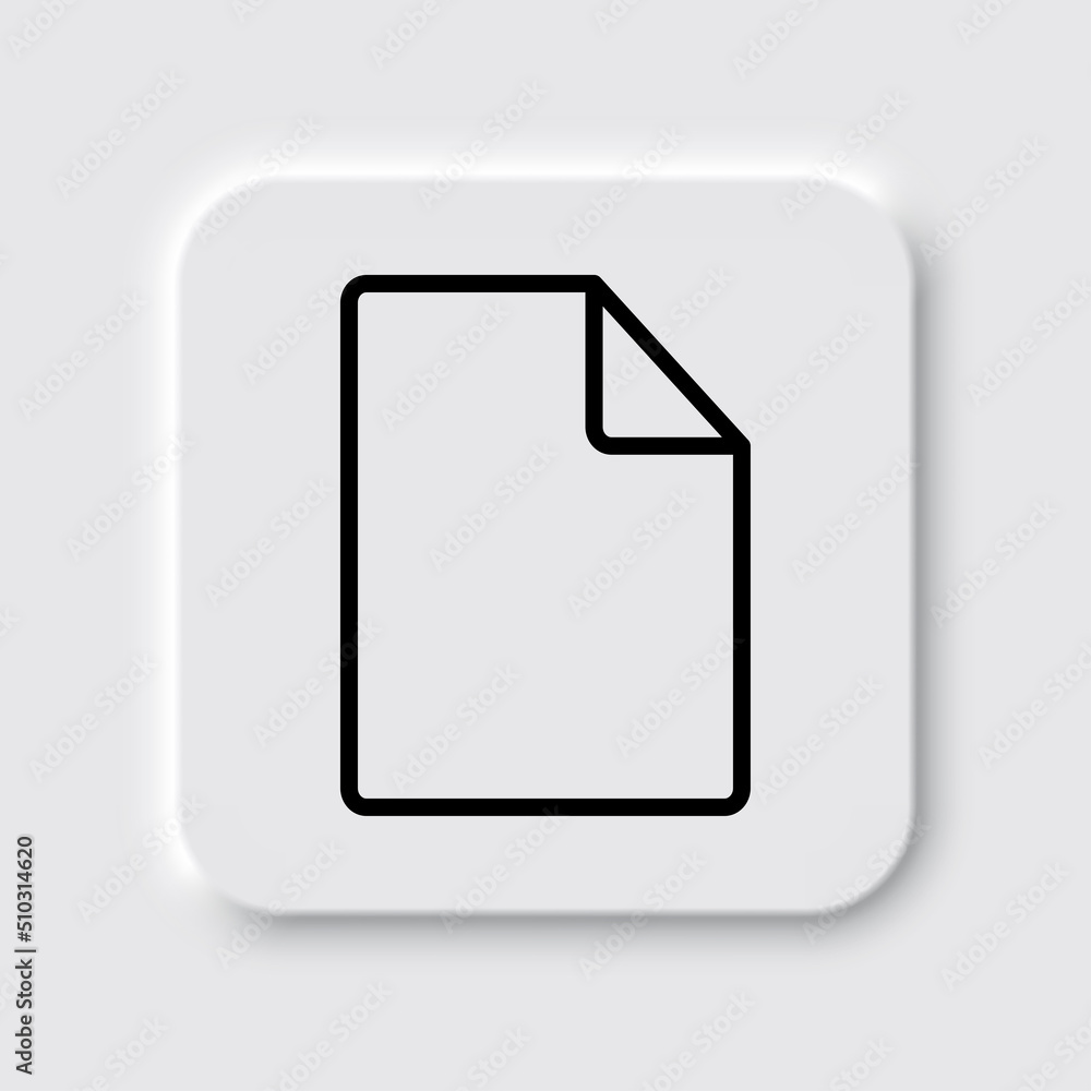 Poster document simple icon vector. flat design. neumorphism design.ai