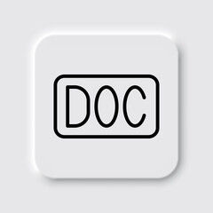 DOC simple icon vector. Flat design. Neumorphism design.ai