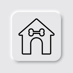 Doghouse simple icon vector. Flat design. Neumorphism design.ai