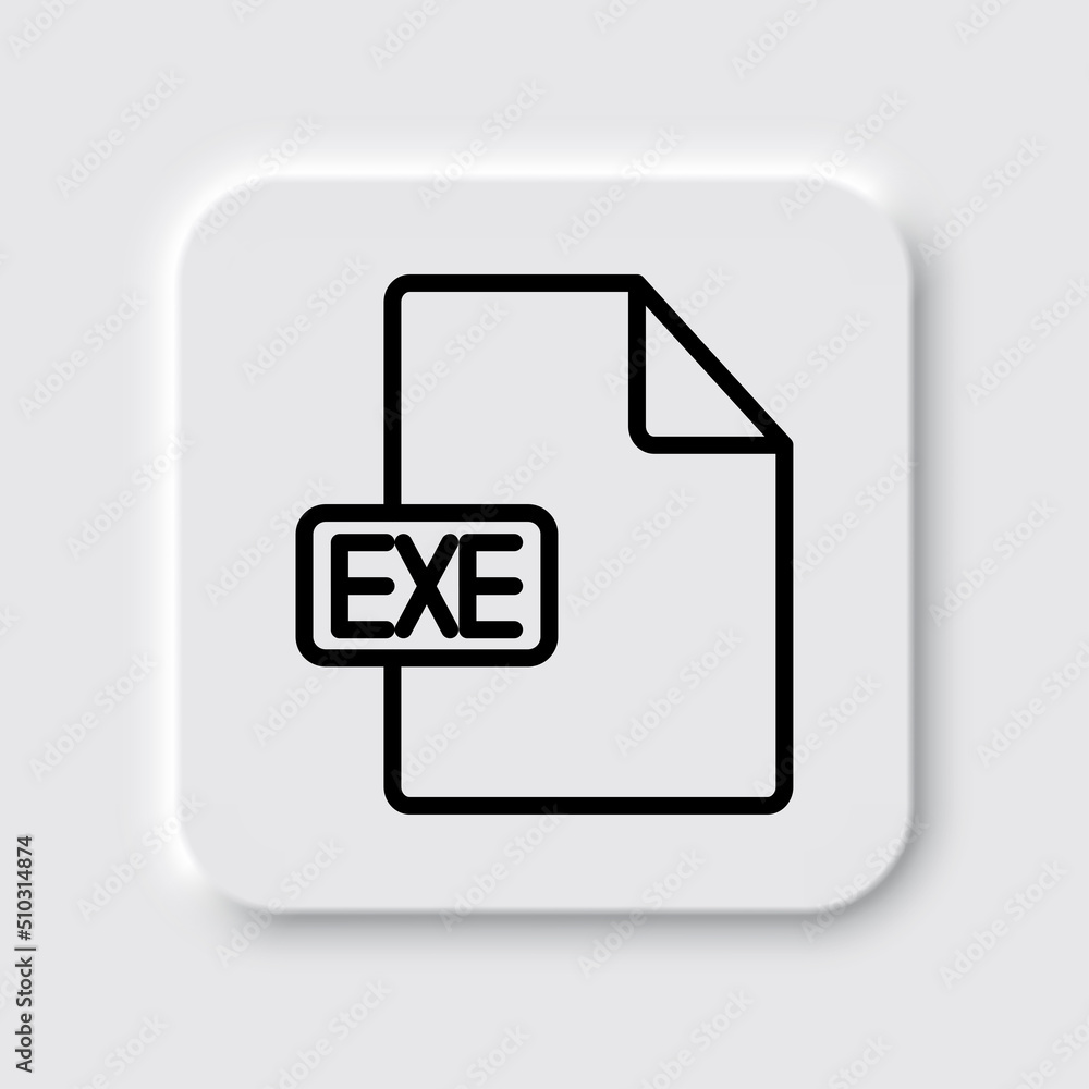Poster exe file simple icon vector. flat design. neumorphism design.ai