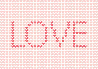 Red hearts pattern. Vector illustration. Love poster for Valentine's day.